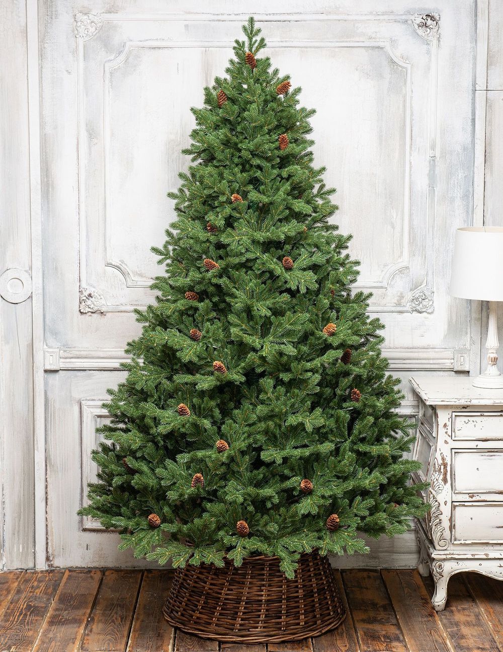 ель "Чарующая" литая хвоя с натуральными шишками