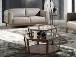 Двухместный диван Angel Cerda 5353-2P, серо-бежевая кожа