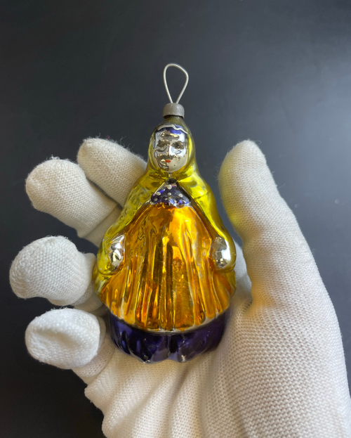 Ёлочная игрушка "Шамаханская Царица", Сказка о Золотом Петушке, стекло, роспись, подвесная, винтаж СССР 1940-1980 гг