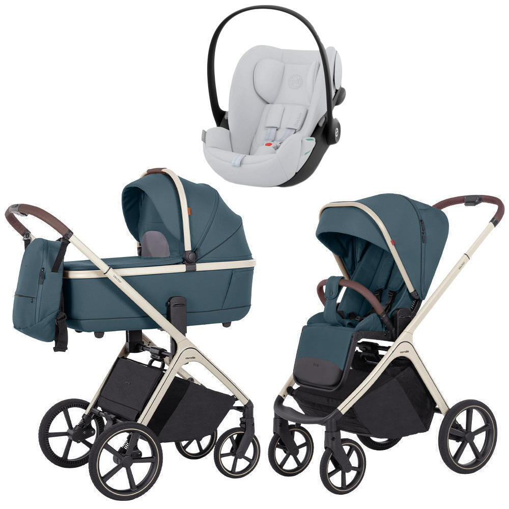 Коляска Carrello Vector CRL-6550 и автокресло Cybex Cloud G i-Size Fog Grey 3 в 1 Prime Blue