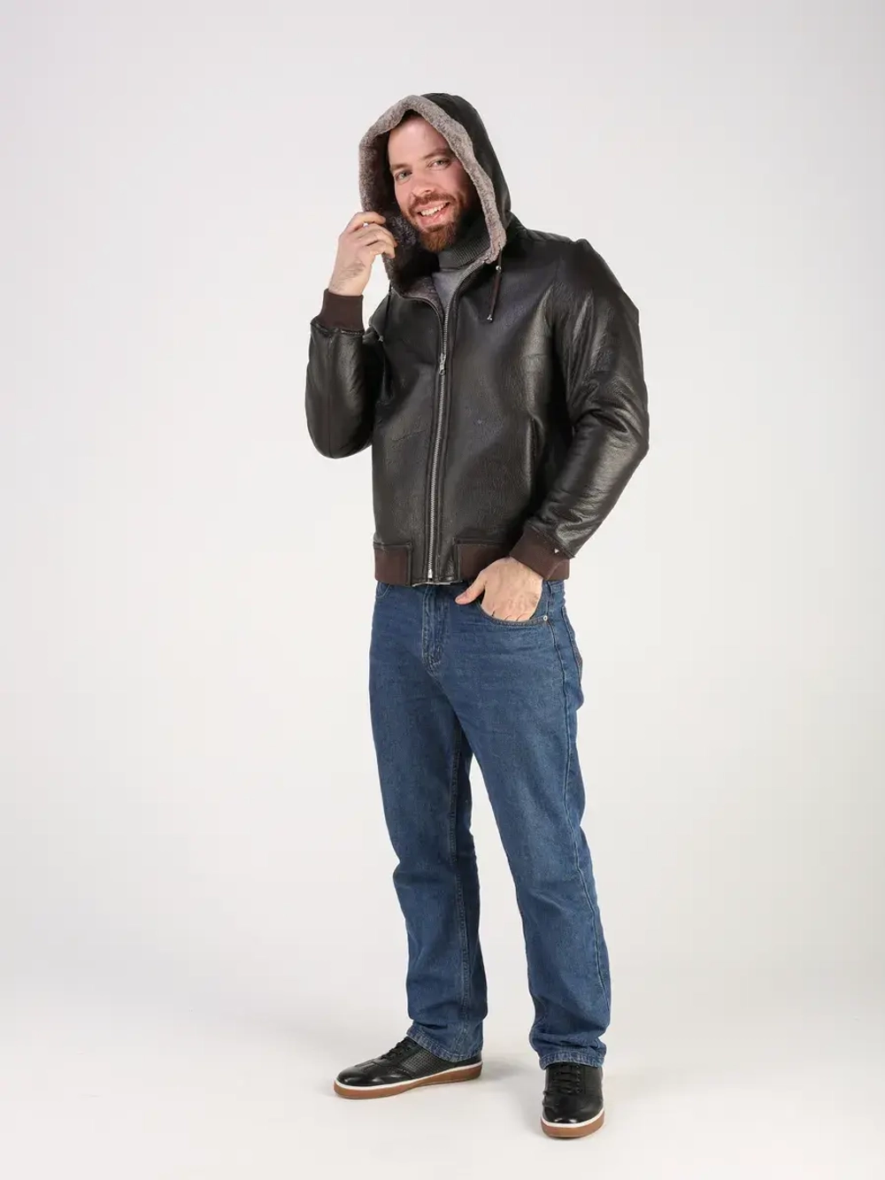 Дубленка натуральная куртка зимняя с капюшоном шуба