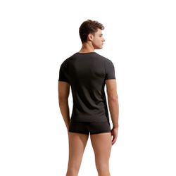 Мужская футболка черная с глубоким U-вырезом GAUVINE 5002