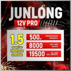 JUNLONG Болгарка аккумуляторная мини ушм / Угловая шлифовальная машина 19500 об/мин