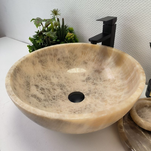 Раковина из оникса Bowl Grey TinLip BO-63029 45*45*17 42
