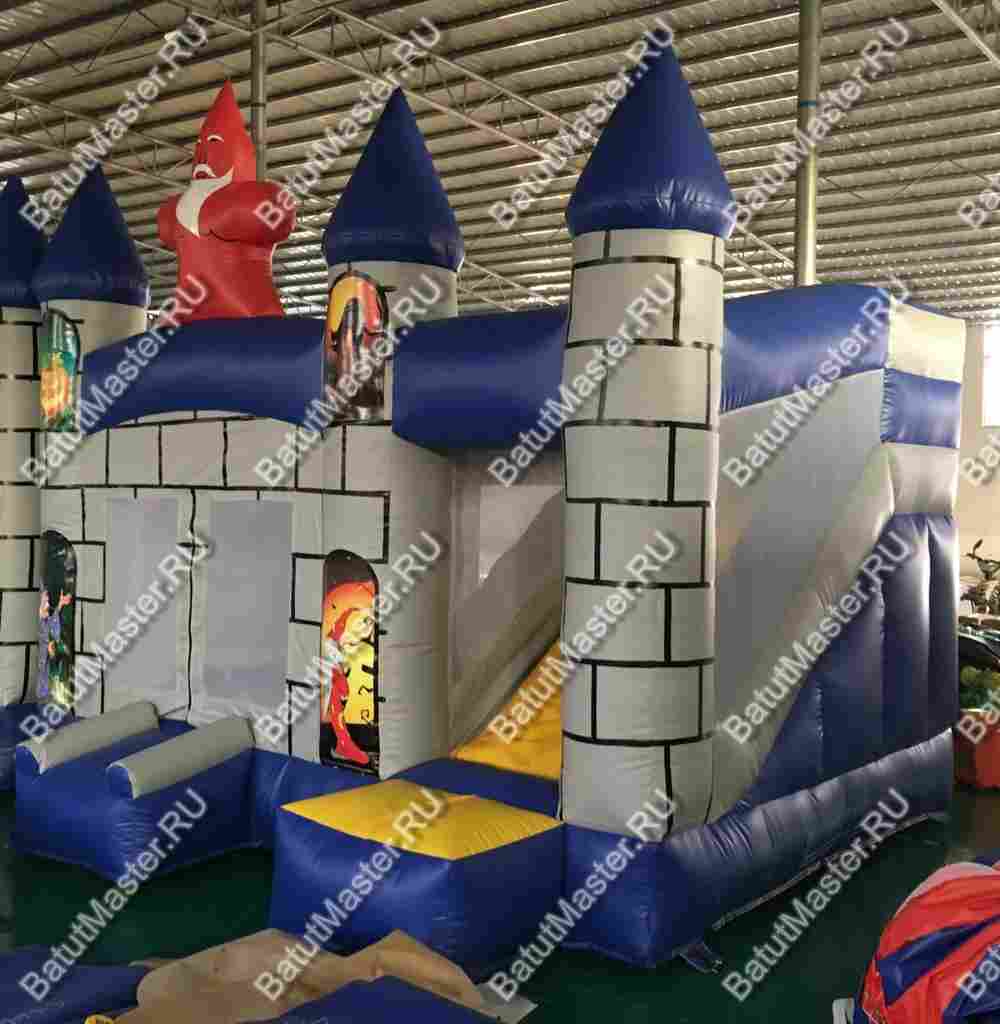 Коммерческий надувной батут "Замок Мерлина", размер 4*4*4 м