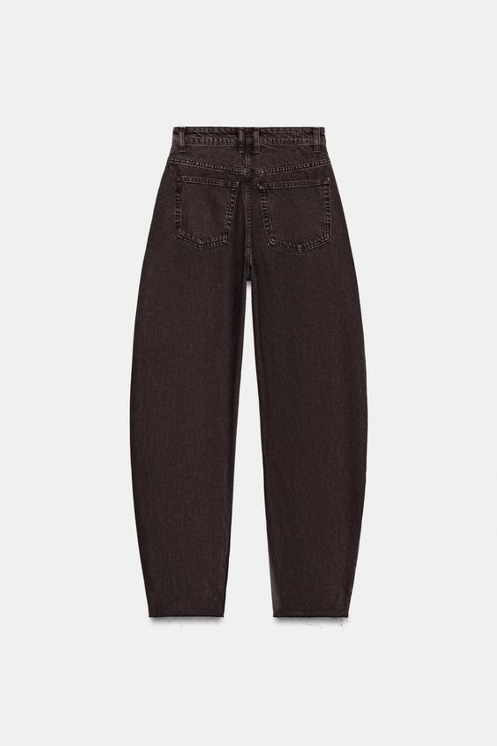 ZARA ДЖИНСЫ TRF BARREL С ВЫСОКОЙ ПОСАДКОЙ, КОРИЧНЕВЫЙ