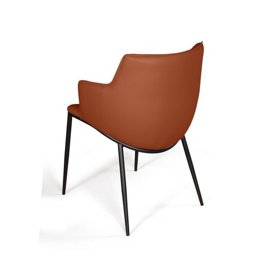 Стул с подлокотниками Sofia, экокожа soft-touch, терракот