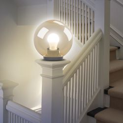 Садово-парковый светильник ЭРА НТУ 01-100-303 шар золотистый на опору / кронштейн IP44 Е27 max100Вт d300mm | Садово-парковые светильники