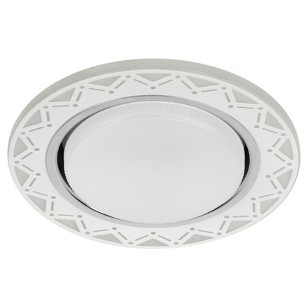 Светильник встраиваемый cо светодиодной подсветкой ЭРА DK LD27 WH/WH под лампу GX53 белый/белый