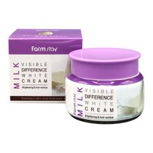 Farmstay Visible Difference White Cream Milk Увлажняющий крем для лица с экстрактом молока, 100 г