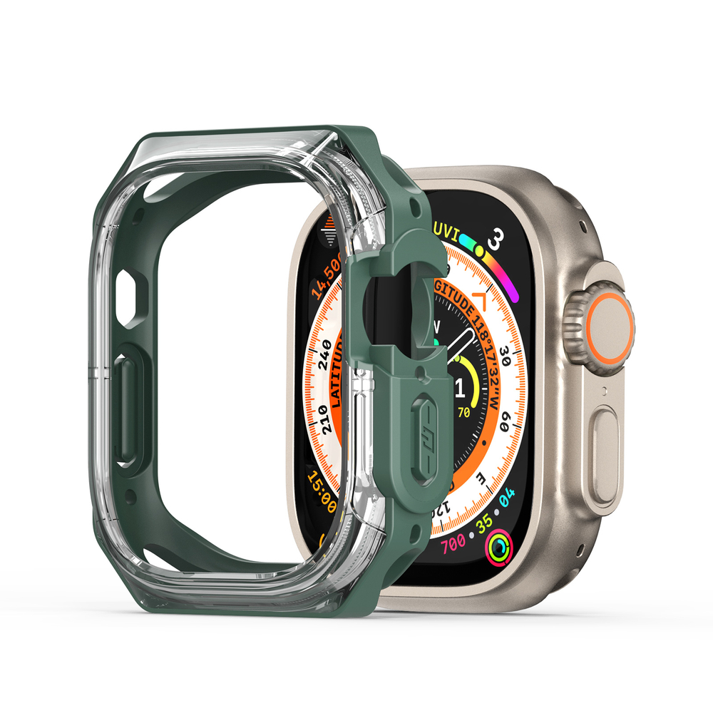 Чехол-бампер с зелеными рамками от Dux Ducis для часов Apple Watch Ultra 1 и 2, 49MM, Tamo Series Case