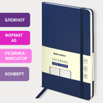 Блокнот А5 (130х210 мм) BRAUBERG ULTRA балакрон 80 г/м2 96 л. линия темно-синий (2 штуки в упаковке)