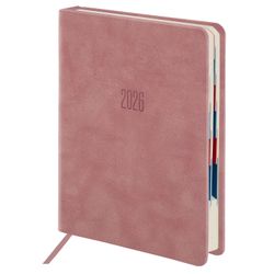 Ежедневник датированный 2026 B6 125х173 мм GALANT "Vivid" под кожу розовый (117411)