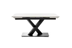 "Юпитер" стол интерьерный раздвижной обеденный из керамики, цвет белый глянцевый