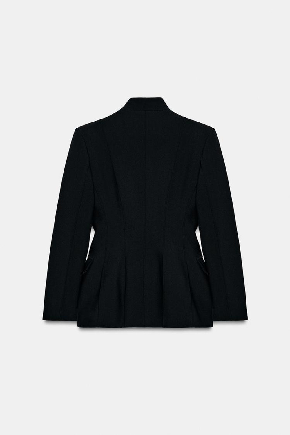 ZARA БЛЕЙЗЕР ПРИТАЛЕННОГО КРОЯ — ZW COLLECTION, ЧЕРНЫЙ