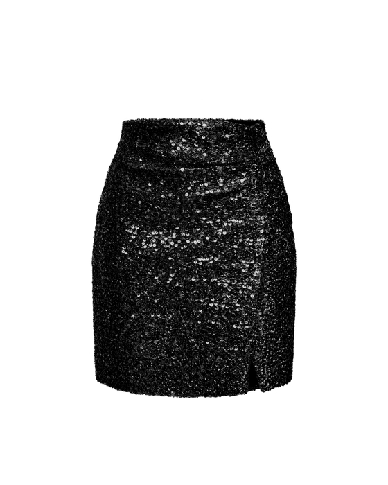 Юбка мини драпированная из пайеток