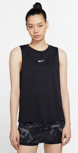 Женский топ теннисный Nike Court Dri-Fit Advantage Tank W - black/black/white