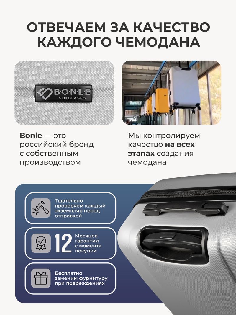 Набор Xs/L ручная кладь и большой Серебристый