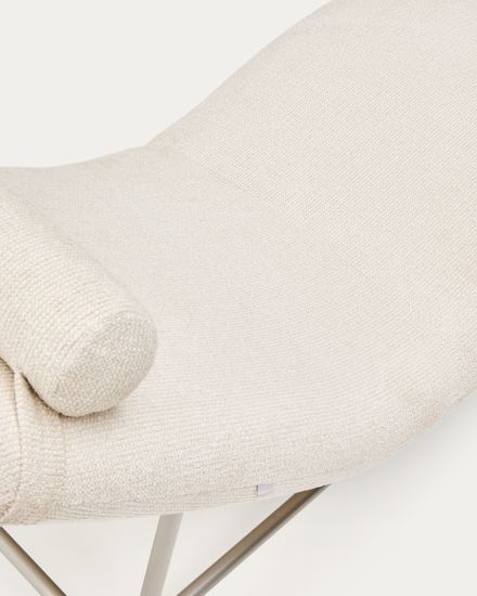 Кушетка Osla из бежевого шенилла с ножками из стали