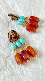 Серьги Nature Bijoux, Surabaya, с агатом, говлитом и раковиной тигровой Ципреи, NB25.2-12-90317 (кор