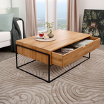 Журнальный столик 110х65 с ящиком из дикого дуба