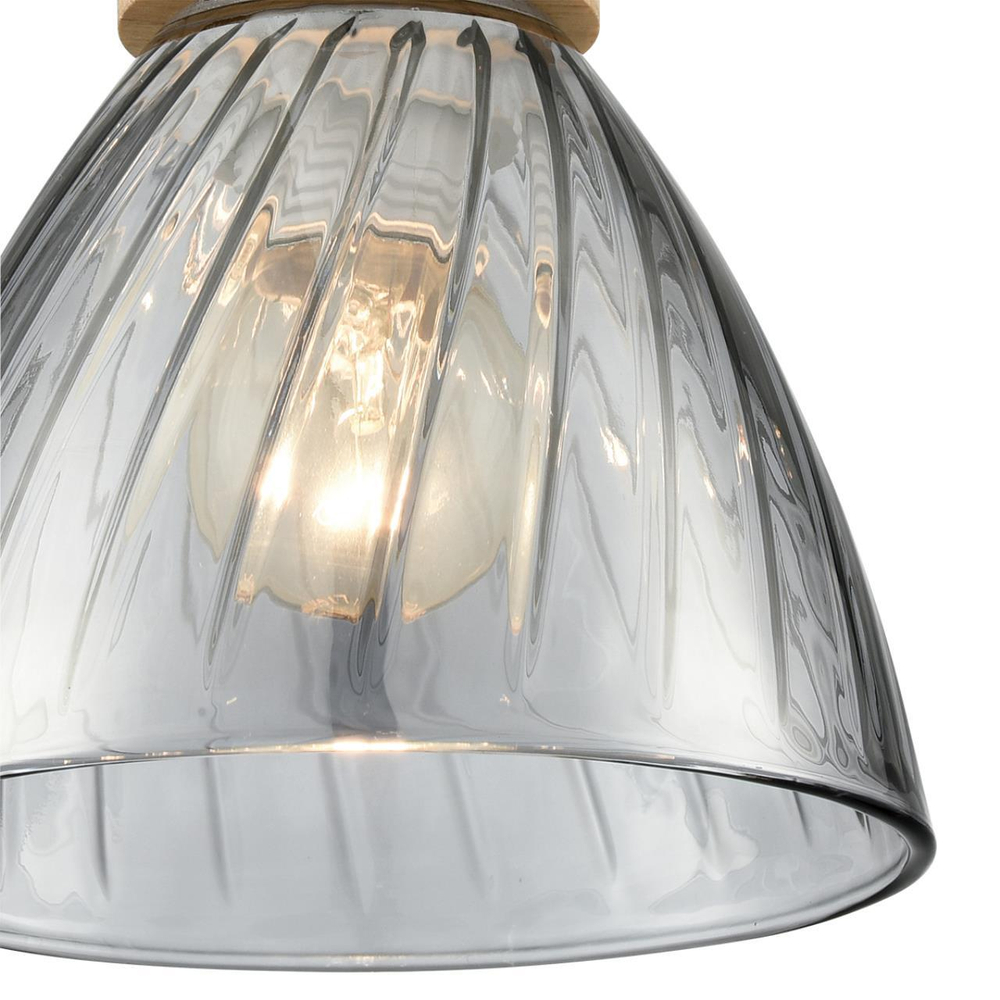 8050/1A SUSPENTIONI LN25 309 дерево/смоки металл/стекло Подвесной светильник E27 1*60W 220V MIRABELA