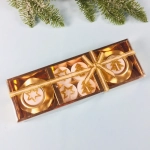 Набор свечей новогодних «Блеск праздника» 25*8,5*3 см, золото