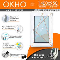 Пластиковое окно 1400 х 950 ТермА Эко