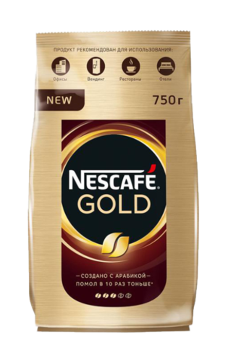 Кофе растворимый Nescafe Gold, пакет, 750 г