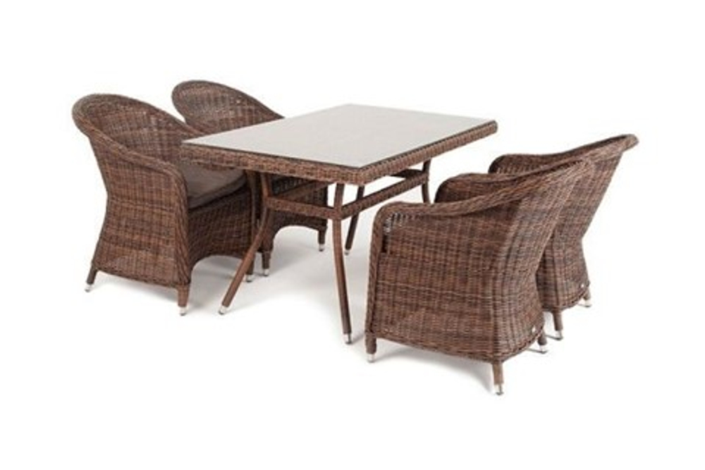 Паунж-зона из искусственного ротанга Латте-140 R коричневый Артикул: LCR4T-5-SET brown
