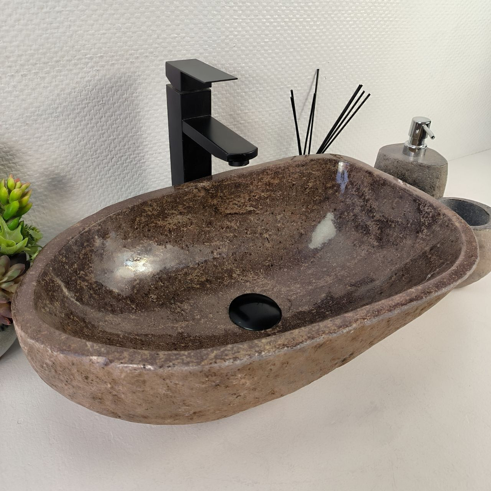 Каменная раковина из речного камня RS-05527 (50*32*16) 0856 из натурального камня