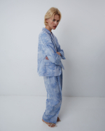 Жакет из смесового льна Брунелло Кучинелли голубой