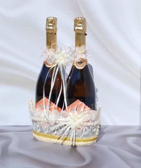 Корзина для бутылок свадебного шампанского Жених и Невеста