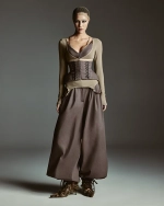 Корсет шнурованный М, Серый