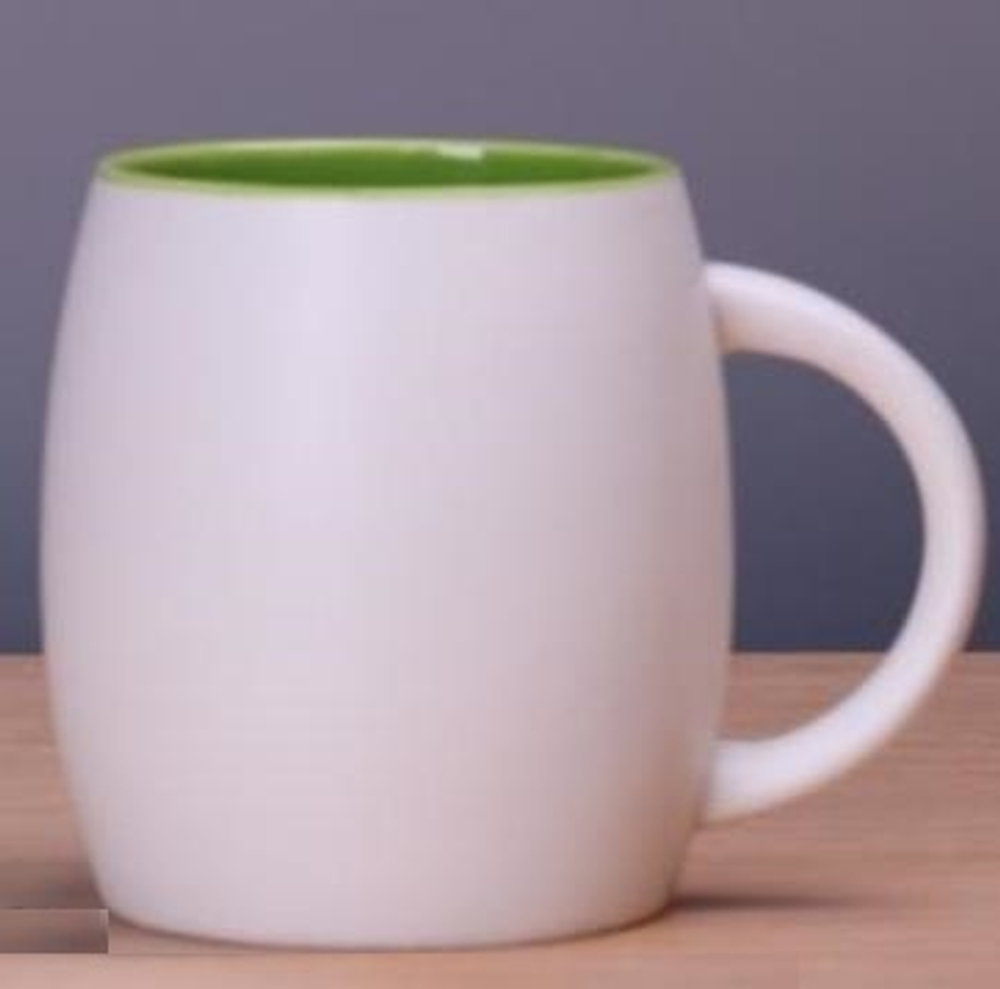 271031 Кружка "Бочонок" h=10см, l=12,5см, 480мл, керамика мат.белый