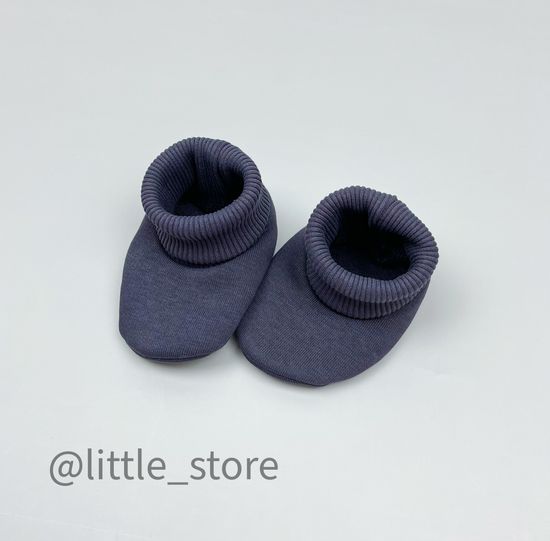 Пинетки "Simple" из футера с начесом, Графит