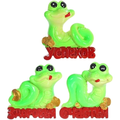 Магнит «Змейка с пожеланием» 5,5*6 см, микс