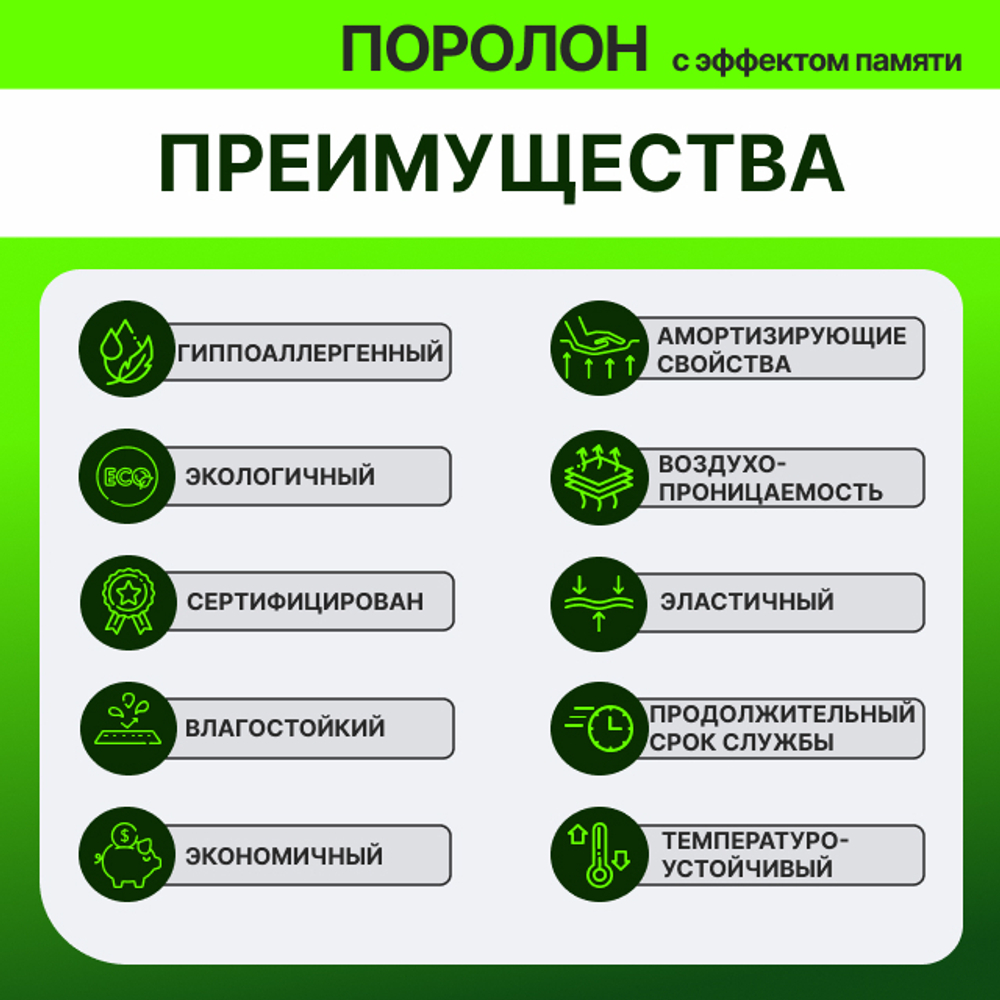 Поролон VE 3015 толщиной 4 см, высокоэластичный с эффектом памяти