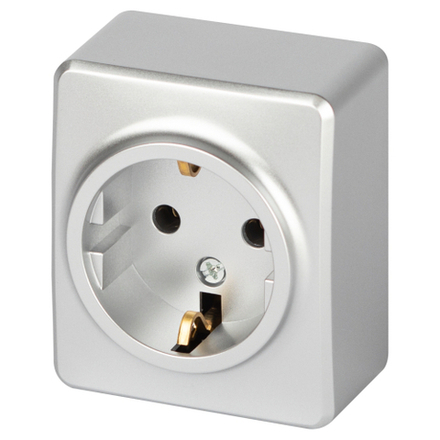 Розетка ЭРА Эксперт 11-2203-03 2P+E Schuko IP20 16A-250В ОУ алюминий