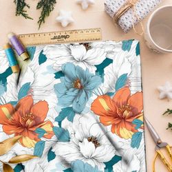 Ткань премиум шифон цветочные яркие акценты