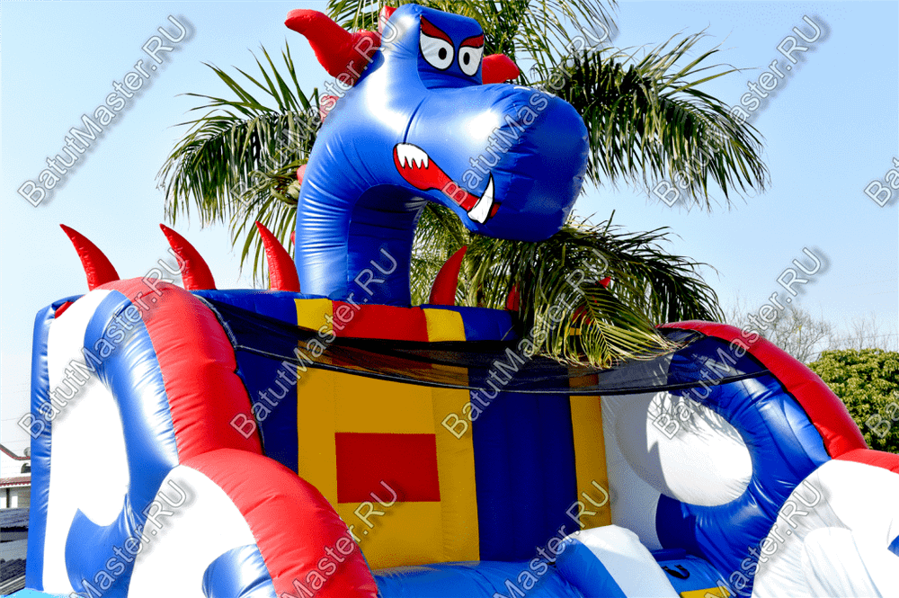 Коммерческий надувной батут-горка "Дракон" 11*6*8,5 м