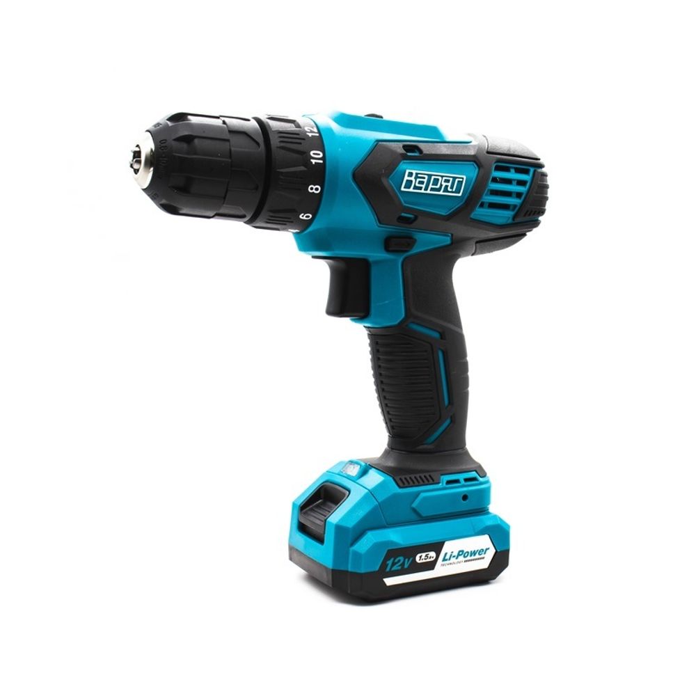 Дрель  аккум. ВАРЯГ ДА-12/1 12В пат10 мм, 2 ск, 28 Hm, Li-2,0 А/ч, кейс, 1 ак