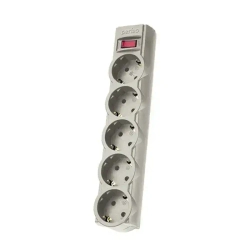 Сетевой фильтр Perfeo POWERX, 1,8м, 5 розеток, серый.