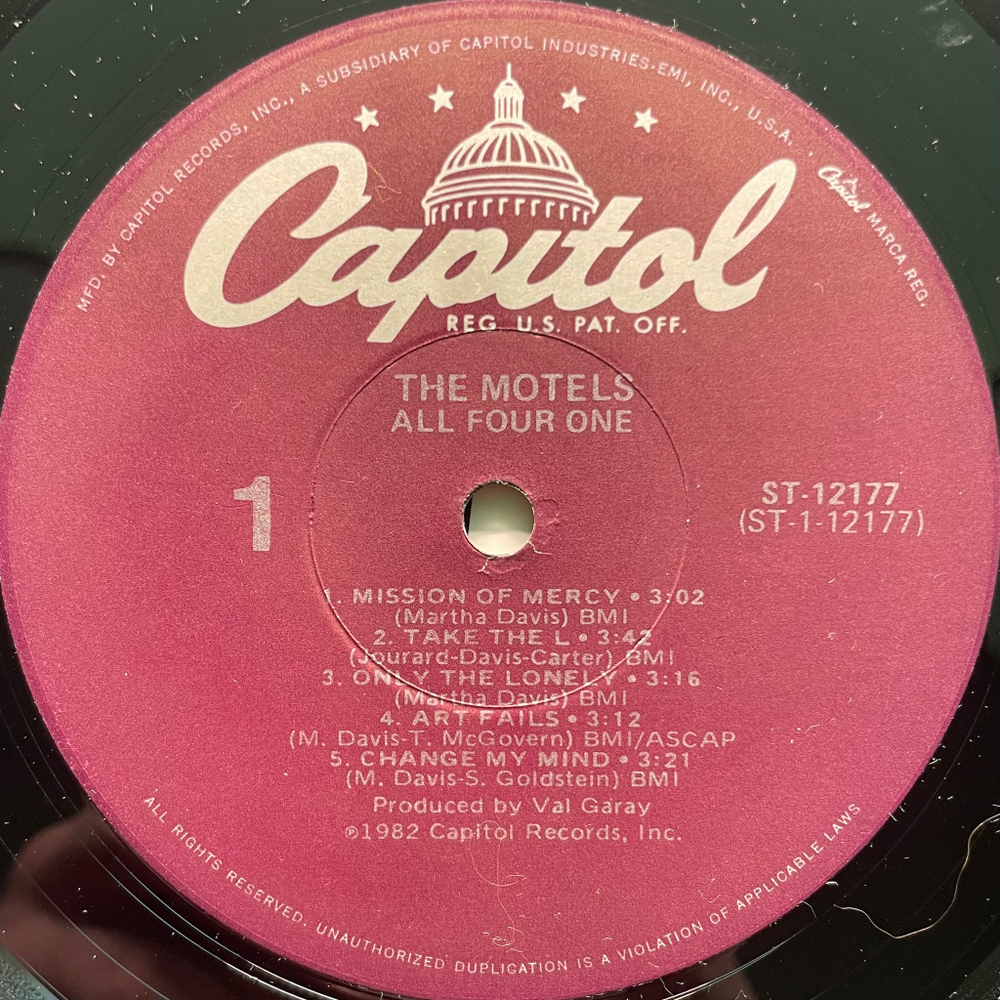 The Motels ‎– All Four One (США 1982г.)