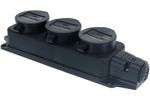 Колодка 3-гнезда с заглушками 2Р+РЕ 16А 250В IP44 материал каучук TDM SQ0612-0008