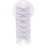 Бант на ёлку «Волшебство» 8,5*9 см (набор 6 шт), Серебро