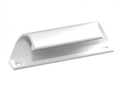 Ручка - ракушка металл для внешн закр балк двери белая 85 мм