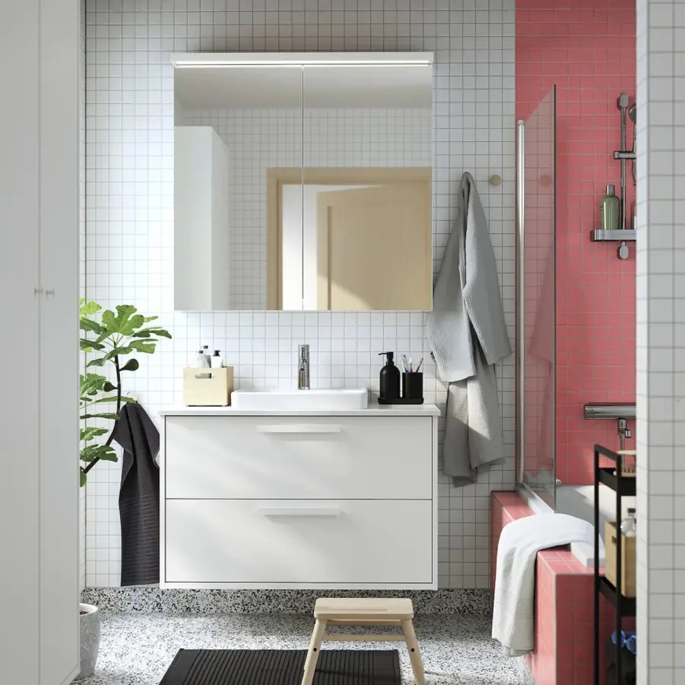 Зеркальный шкаф/дверь - IKEA LETTAN/ЛЕТТАН ИКЕА, 100х15х95 см