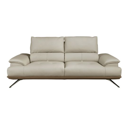 3-местный диван из серо-коричневой кожи, модель 6247