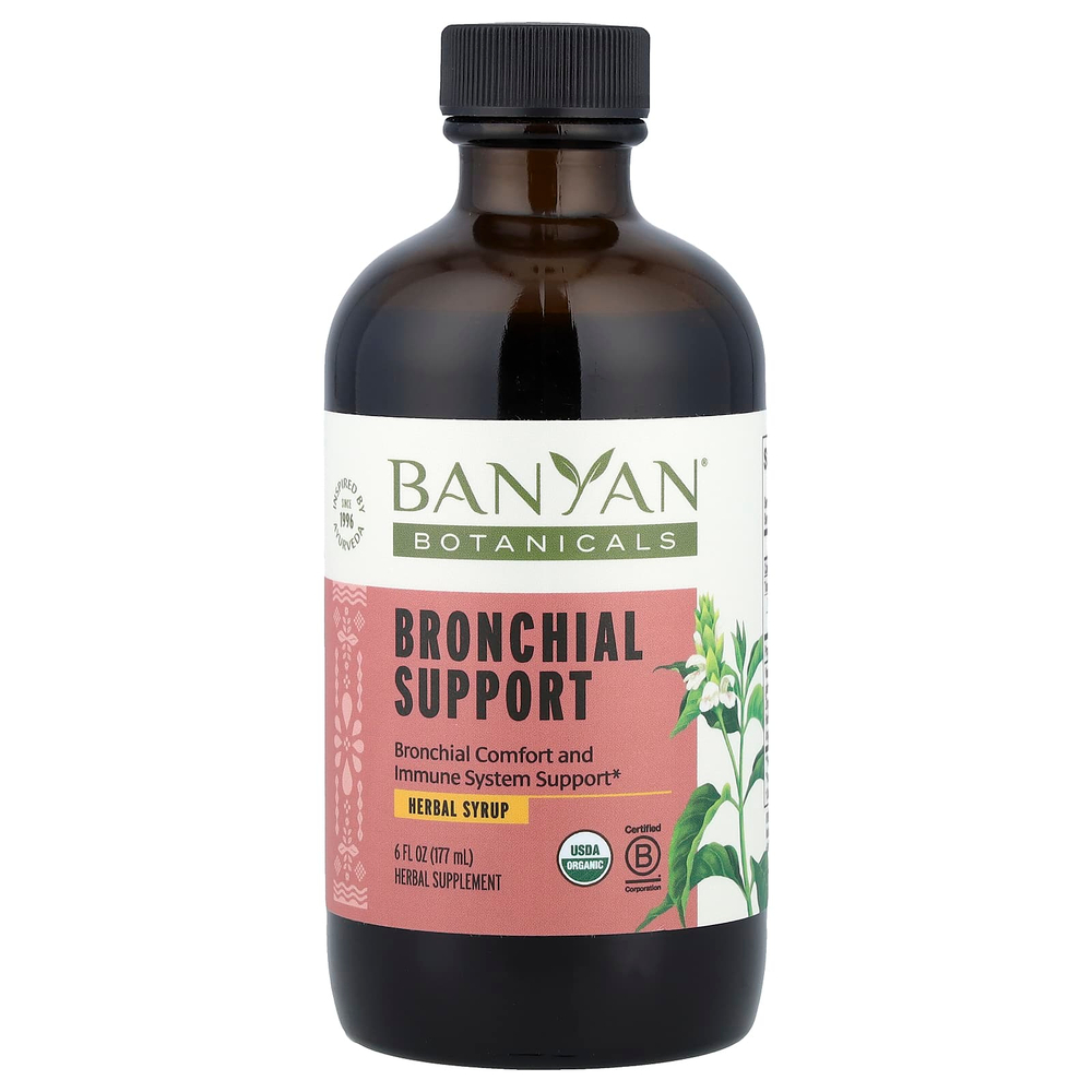 Banyan Botanicals, травяной сироп для поддержки здоровья бронхов, 177 мл (6 жидк. унций)